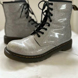 Silver Glittery Dr. Martens